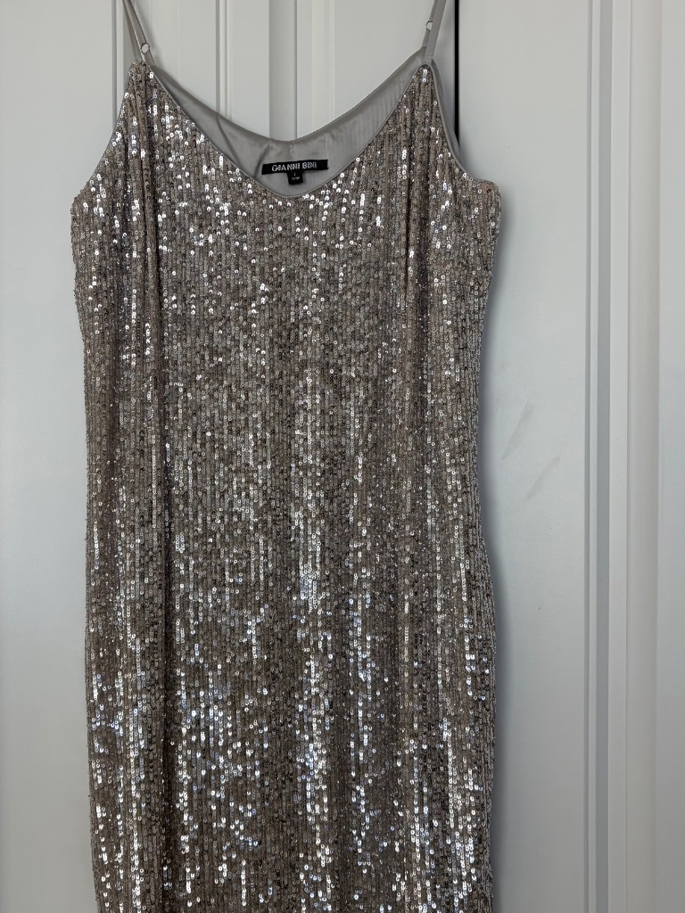 Champagne sequin mini dress